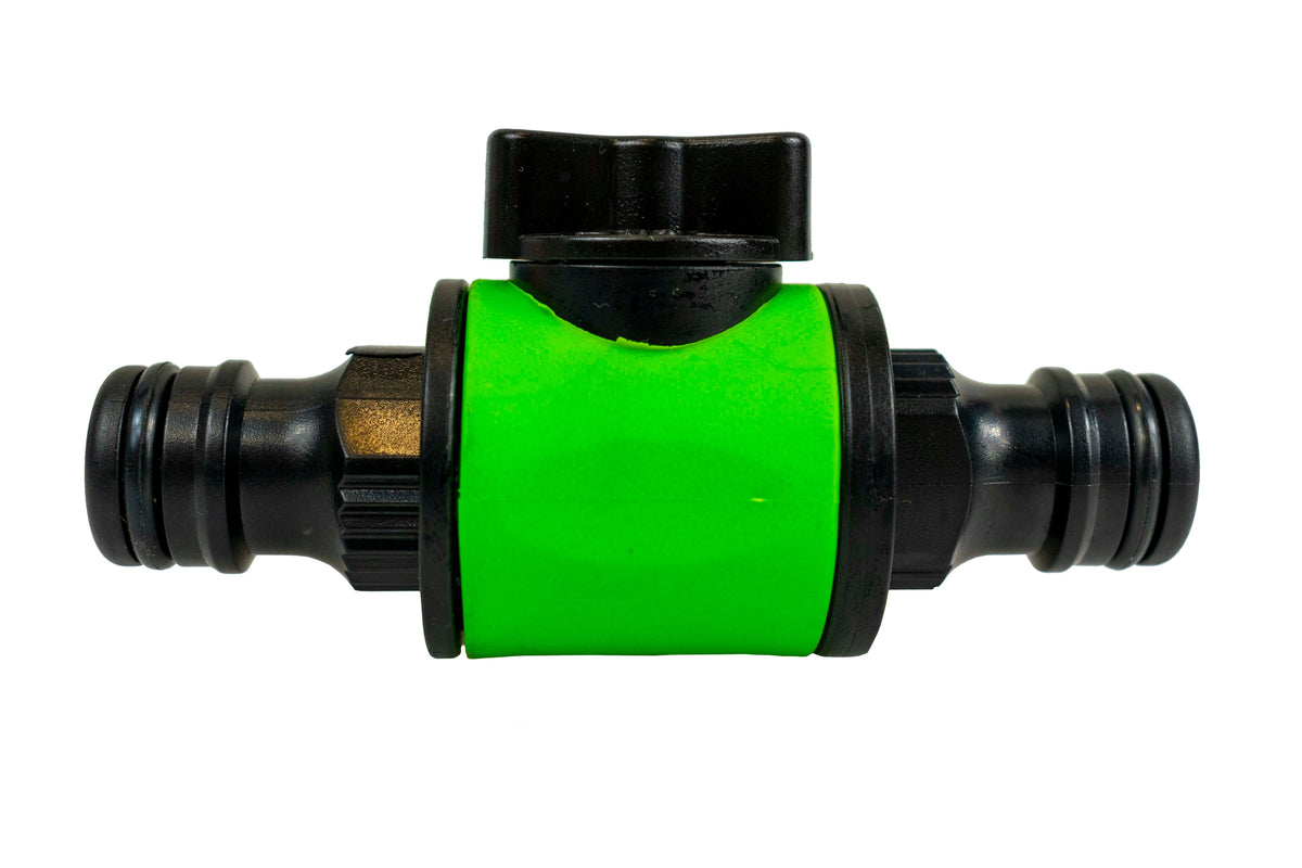 Inline Hose Valve Kit – 2 Valves & 4 Connectors, Green & Black