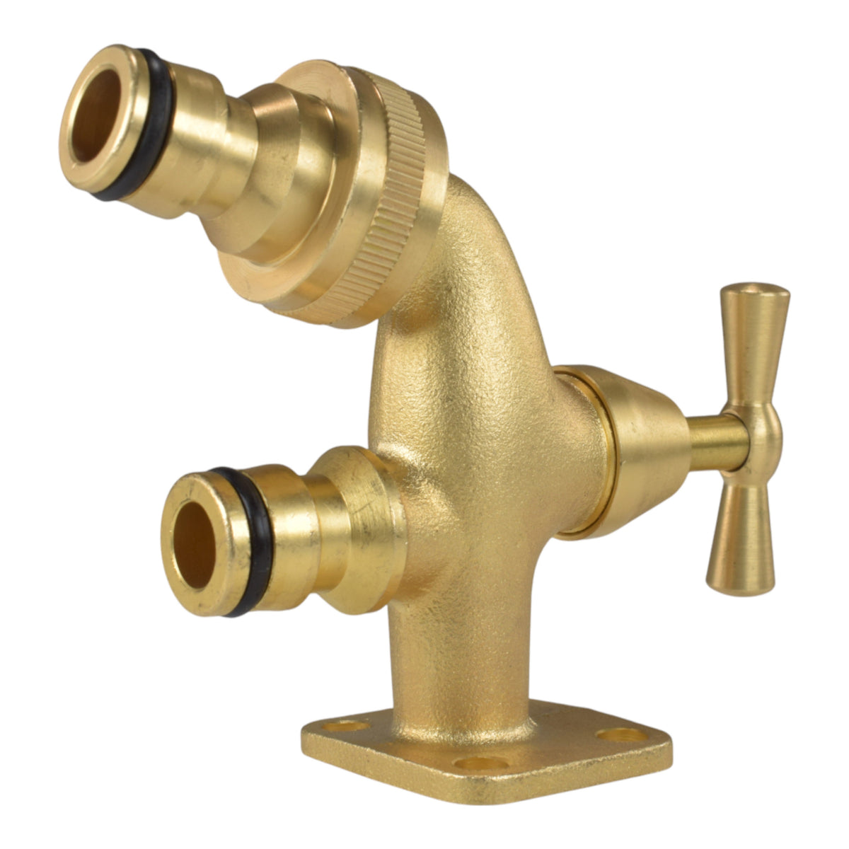 Brass Mounting-Plate Tap with Quick-Connect Inlet & Outlet