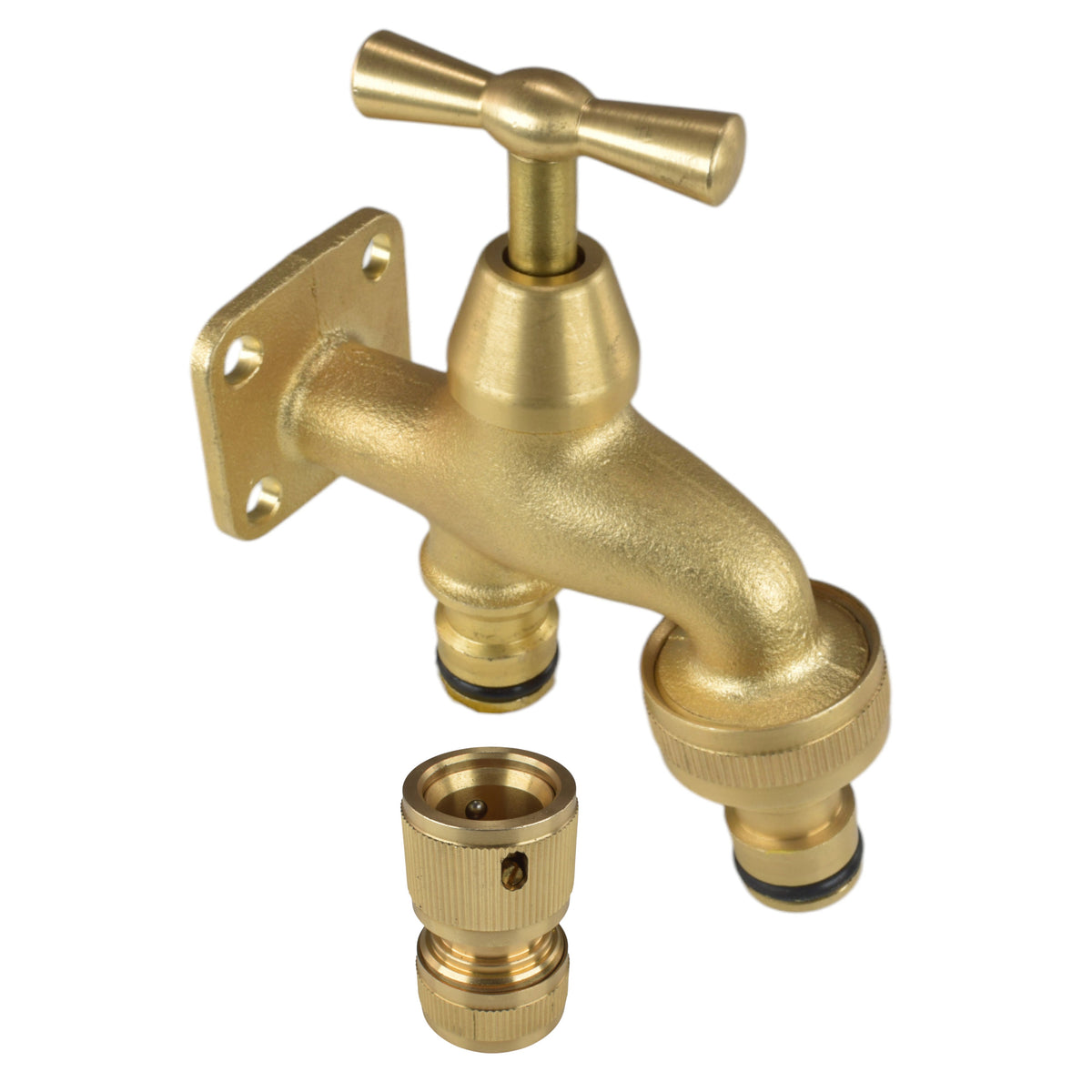 Brass Mounting-Plate Tap with Quick-Connect Inlet & Outlet Kit