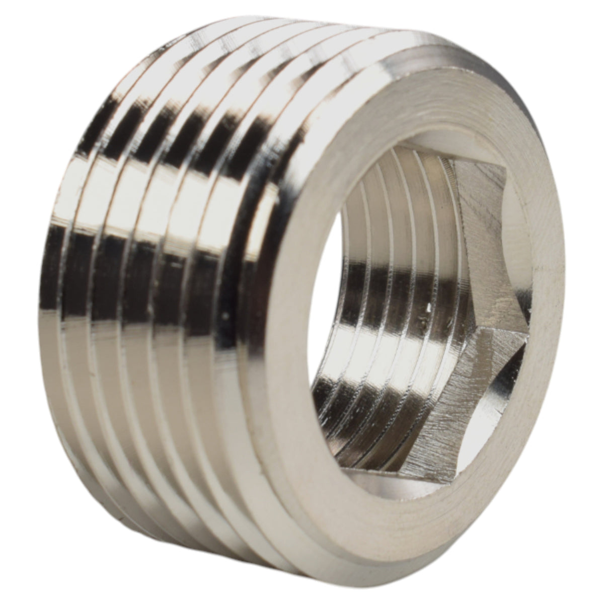 Nickel-Plated Brass Reducing Bush – 1″ Male to ¾″ Female BSP
