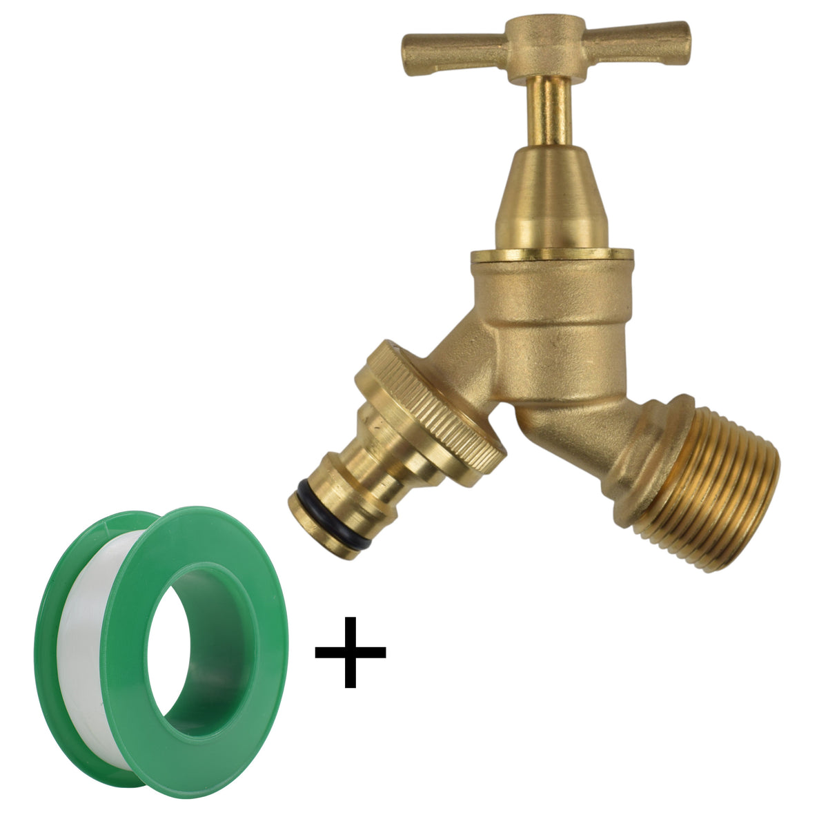 Brass Bib Garden Tap Kit – ½″ / ¾″ BSP Inlet