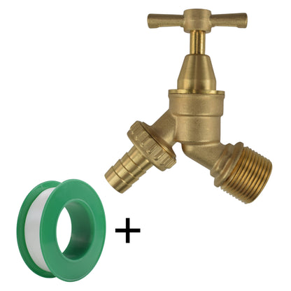 Brass Bib Garden Tap Kit – ½″ / ¾″ BSP Inlet