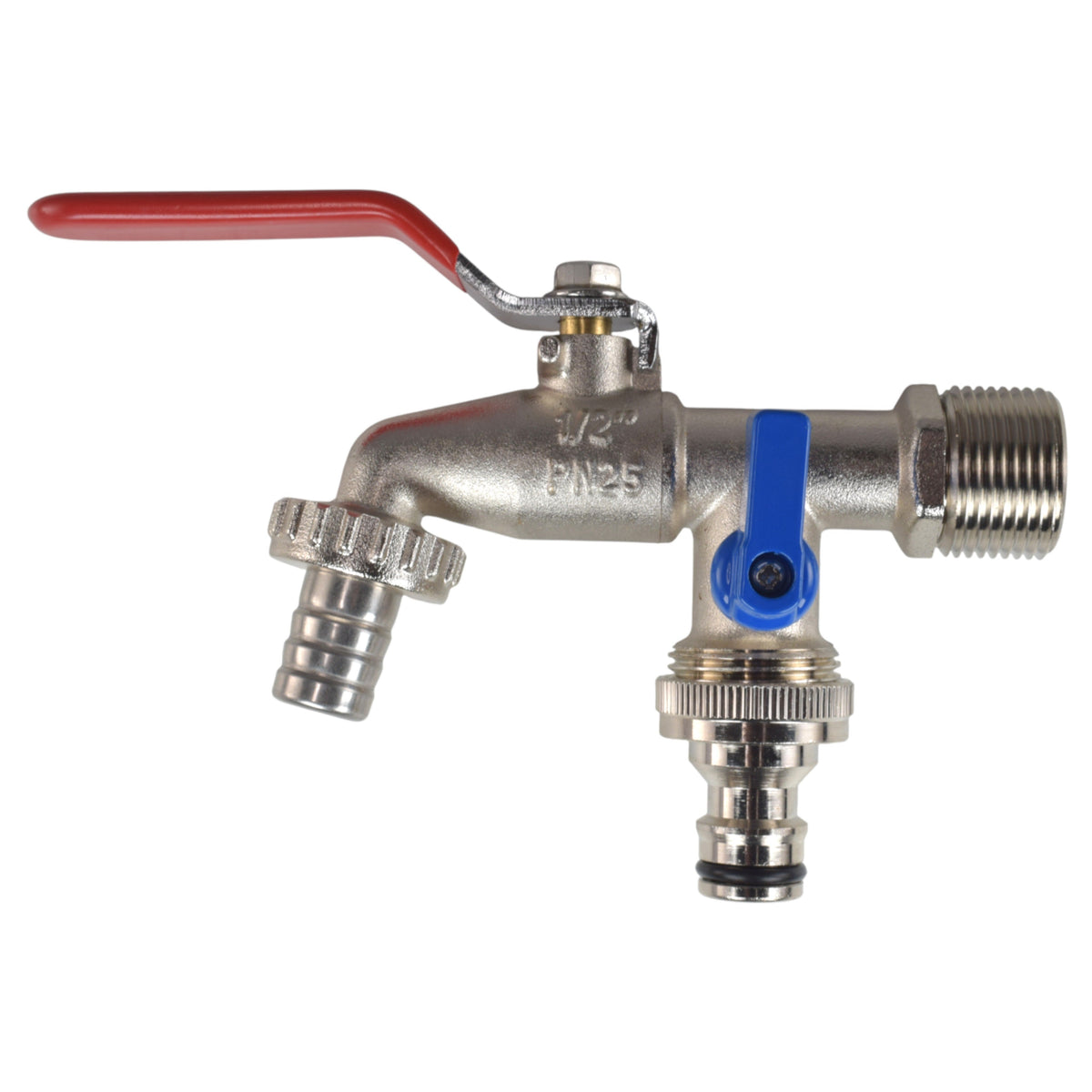 Double-Lever Metal Garden Tap Kit – ½″ / ¾″ BSP Inlet