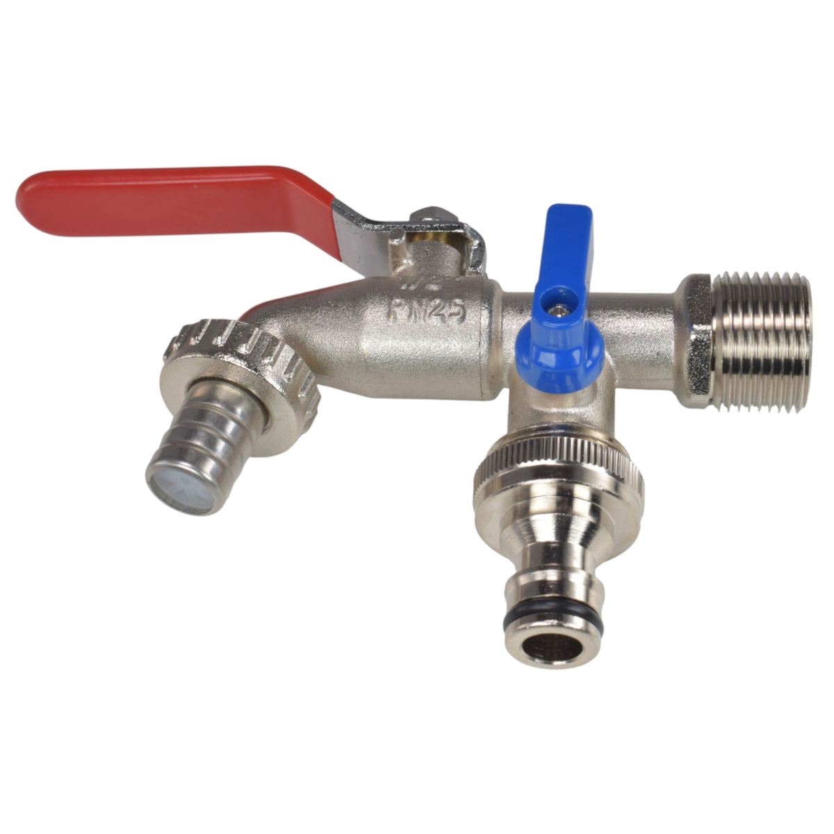 Double-Lever Metal Garden Tap Kit – ½″ / ¾″ BSP Inlet