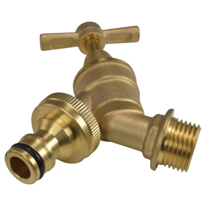 Brass Bib Garden Tap Kit – ½″ / ¾″ BSP Inlet