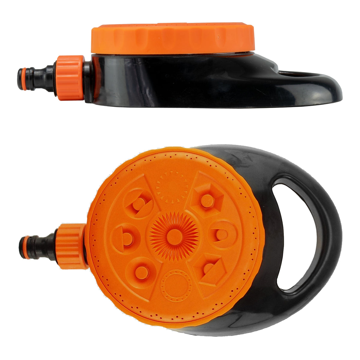 Bradas Eco Line 8-Pattern Static Sprinkler – Black & Orange