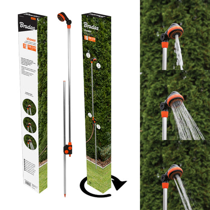 Black Line Garden Shower on Ground Stake – 150–210cm