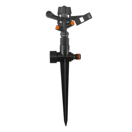 Eco Line Black & Orange Pulsating Lawn Sprinkler on Spike