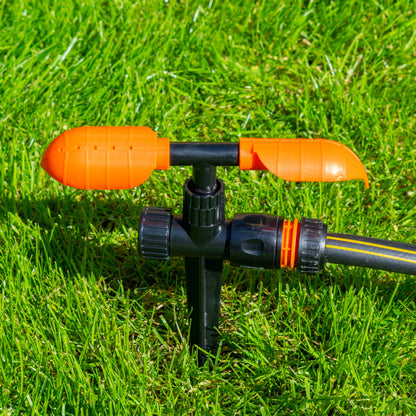 Bradas 2-Arm Rotating Spike Sprinkler – Orange