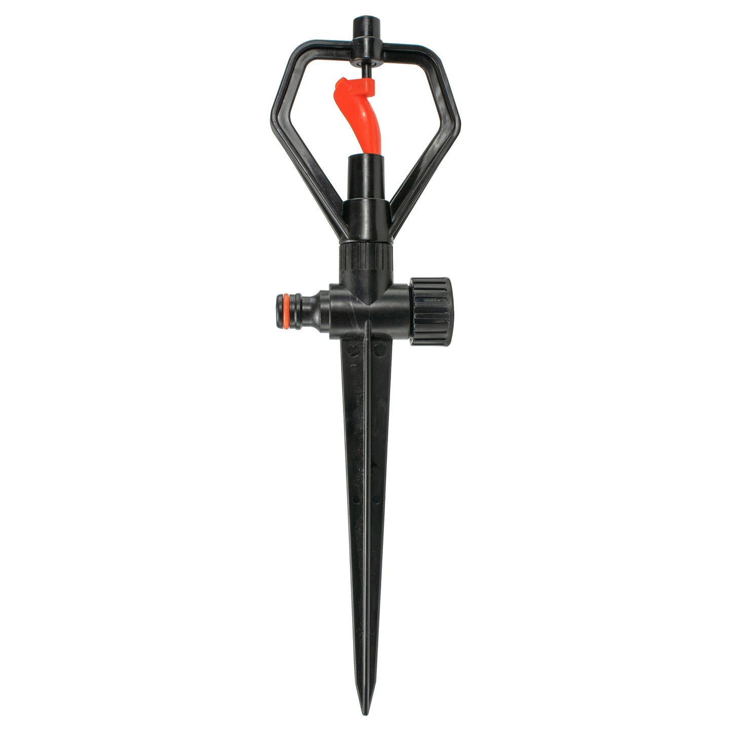 Rotary Butterfly Lawn Sprinkler on Spike (Black/Orange)