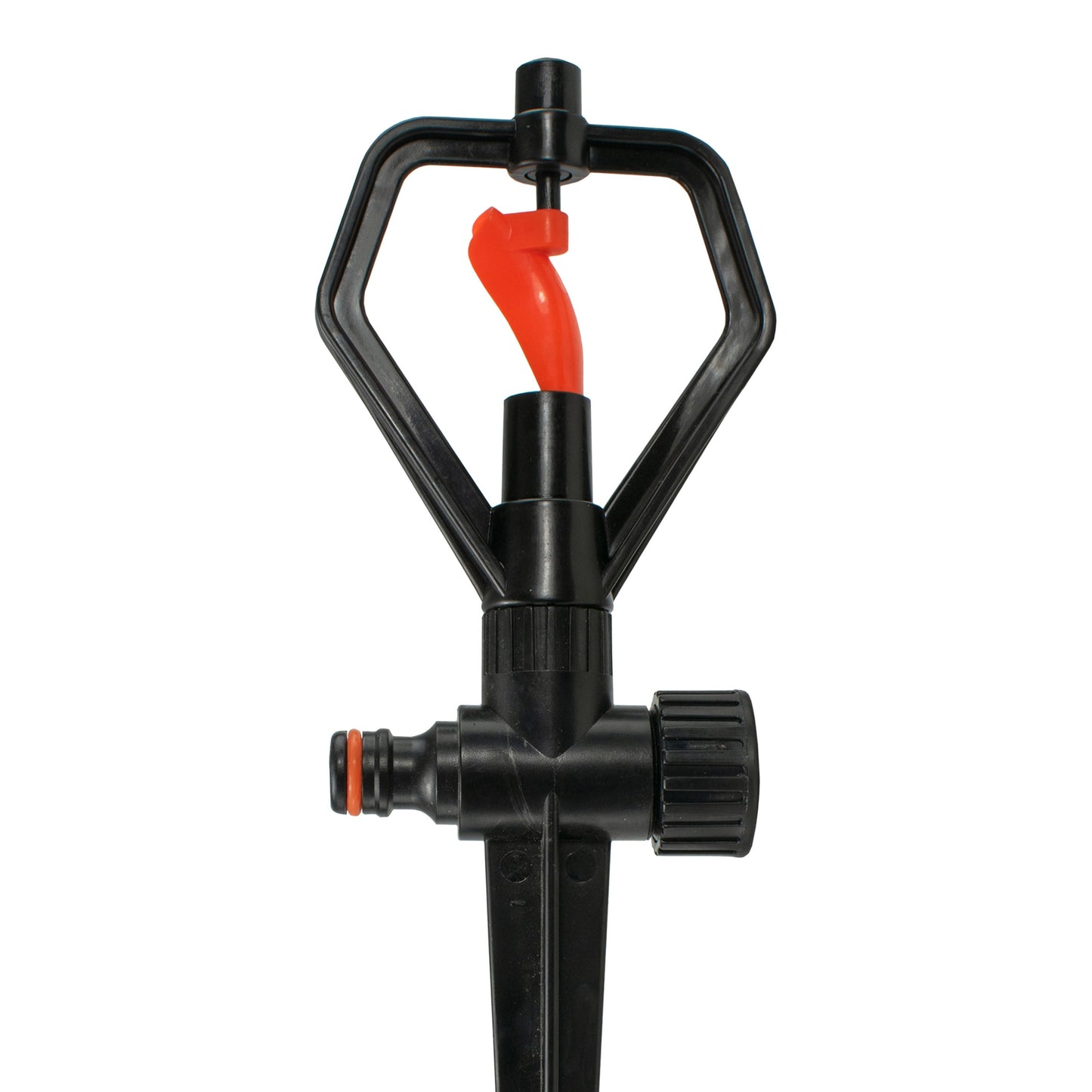 Rotary Butterfly Lawn Sprinkler on Spike (Black/Orange)