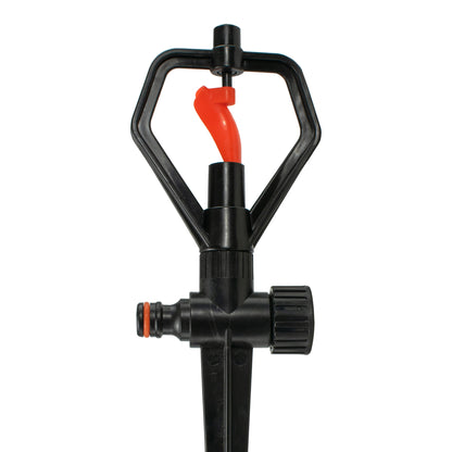 Rotary Butterfly Lawn Sprinkler on Spike (Black/Orange)
