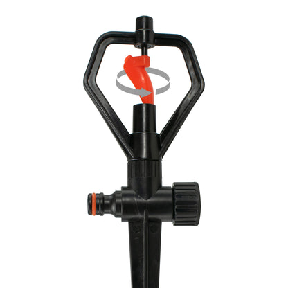 Rotary Butterfly Lawn Sprinkler on Spike (Black/Orange)