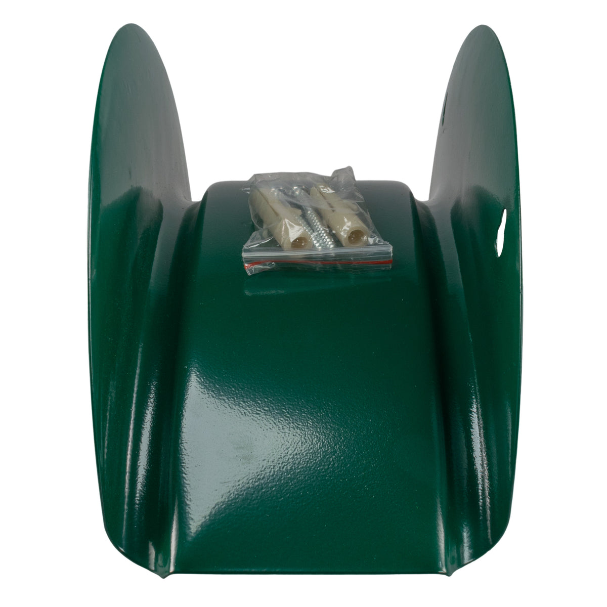 Green Wall-Mounted Metal Garden Hose Hanger with Fixings