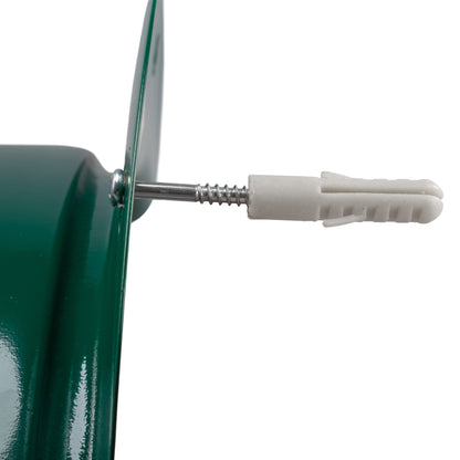 Green Wall-Mounted Metal Garden Hose Hanger with Fixings