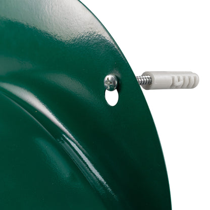 Green Wall-Mounted Metal Garden Hose Hanger with Fixings