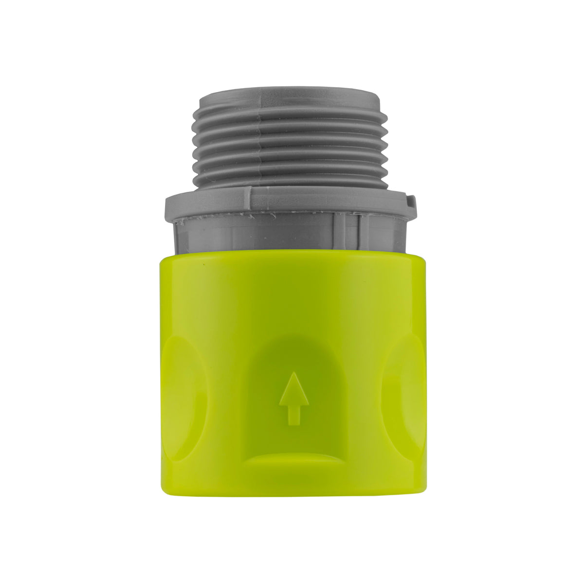 Black Inline Valve with 2 Lime Female Quick Couplings