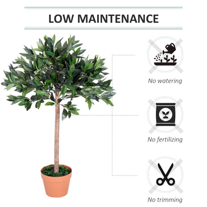 Artificial Olive Tree Indoor Plant in Orange Pot 90cm