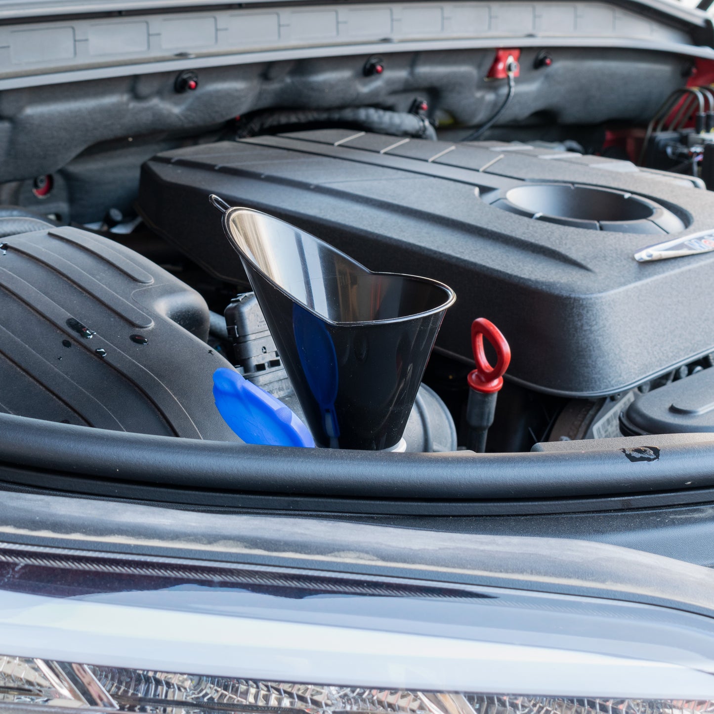 Car Fuel Funnel Cone Angled Top (Black)