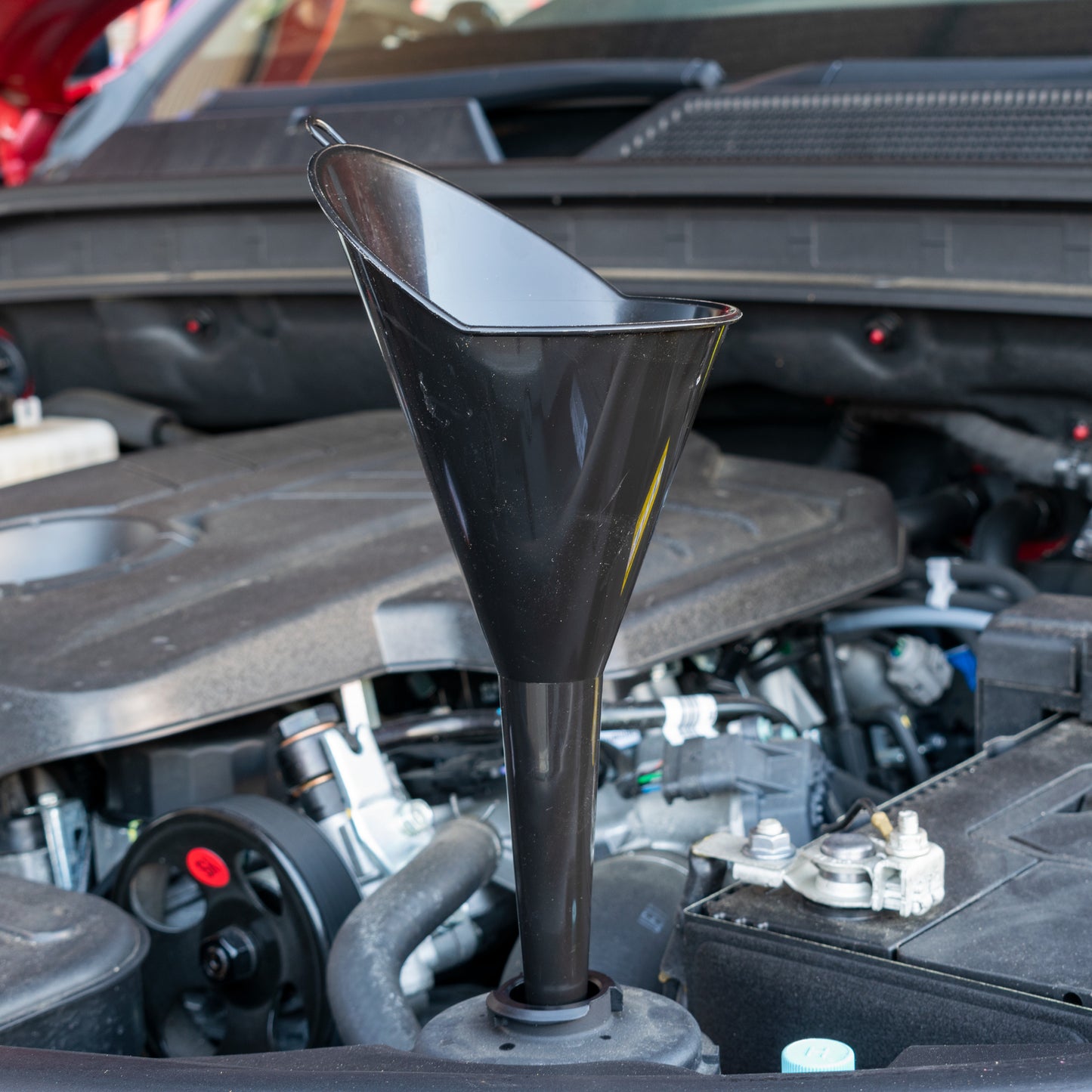 Car Fuel Funnel Cone Angled Top (Black)