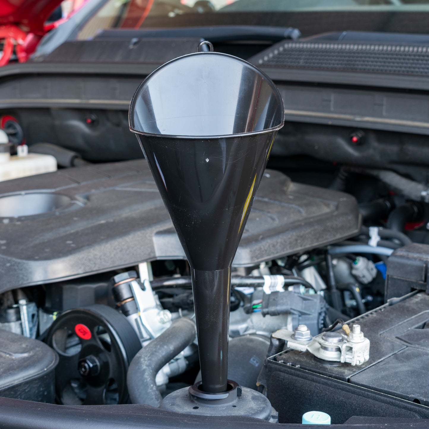 Car Fuel Funnel Cone Angled Top (Black)