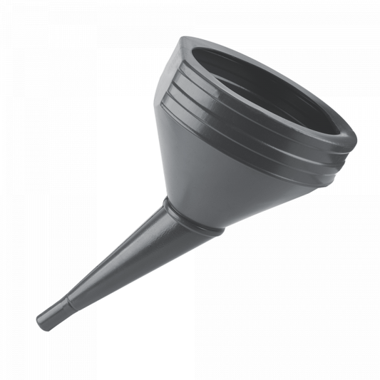 21cm Angled Fuel Funnel with Mesh Filter – Black