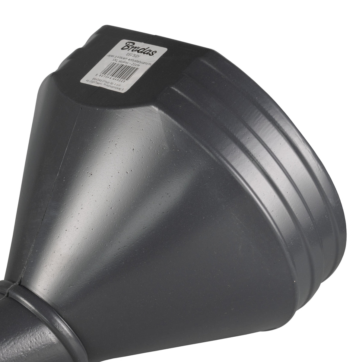 21cm Angled Fuel Funnel with Mesh Filter – Black