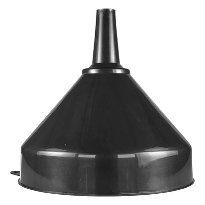 25cm Straight Fuel Funnel with Mesh Filter – Black