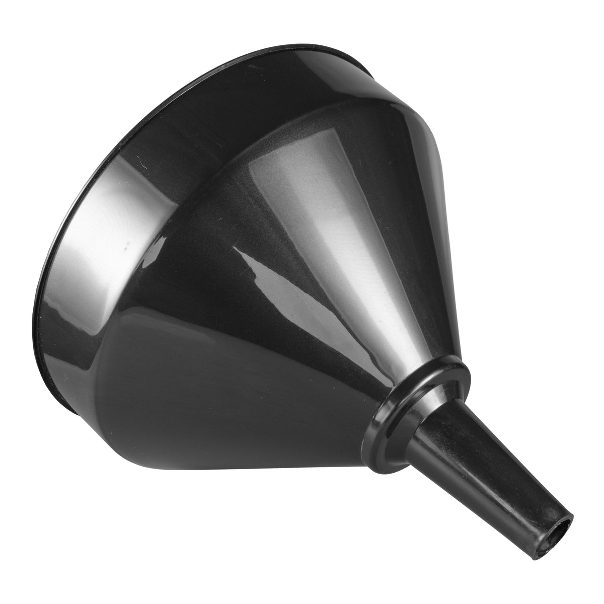 25cm Straight Fuel Funnel with Mesh Filter – Black