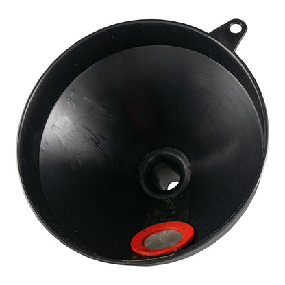 25cm Straight Fuel Funnel with Mesh Filter – Black