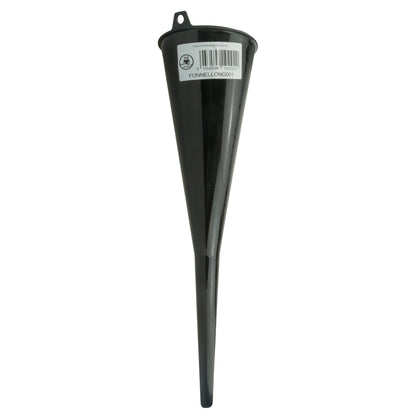 Long Black Plastic Funnel – Narrow Spout, Polypropylene
