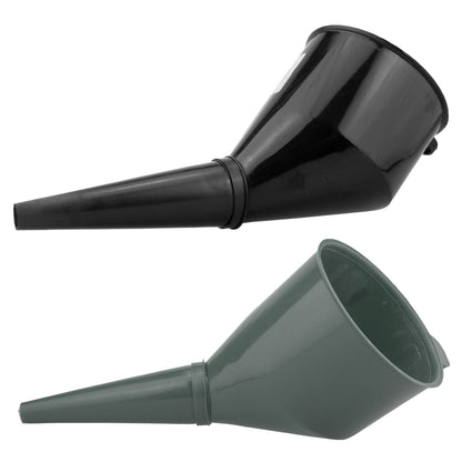 Angled Fuel Funnel Pair with Mesh Filters – Black & Grey