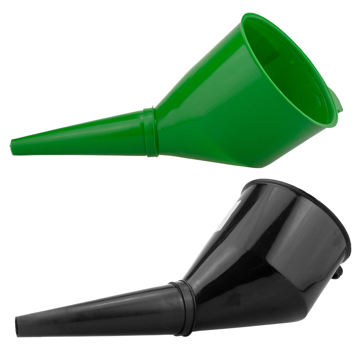 Angled Fuel Funnel Pair with Mesh Filters – Black & Green