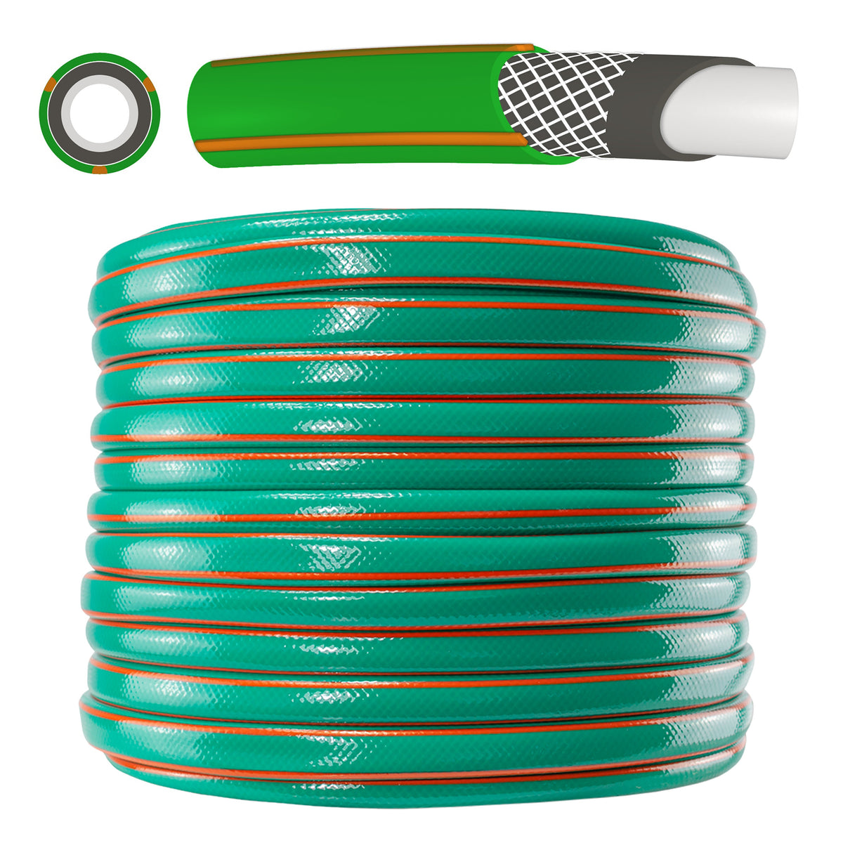 2 × 50m Soaker Hose Kit with Tap Splitter & Connection Hose