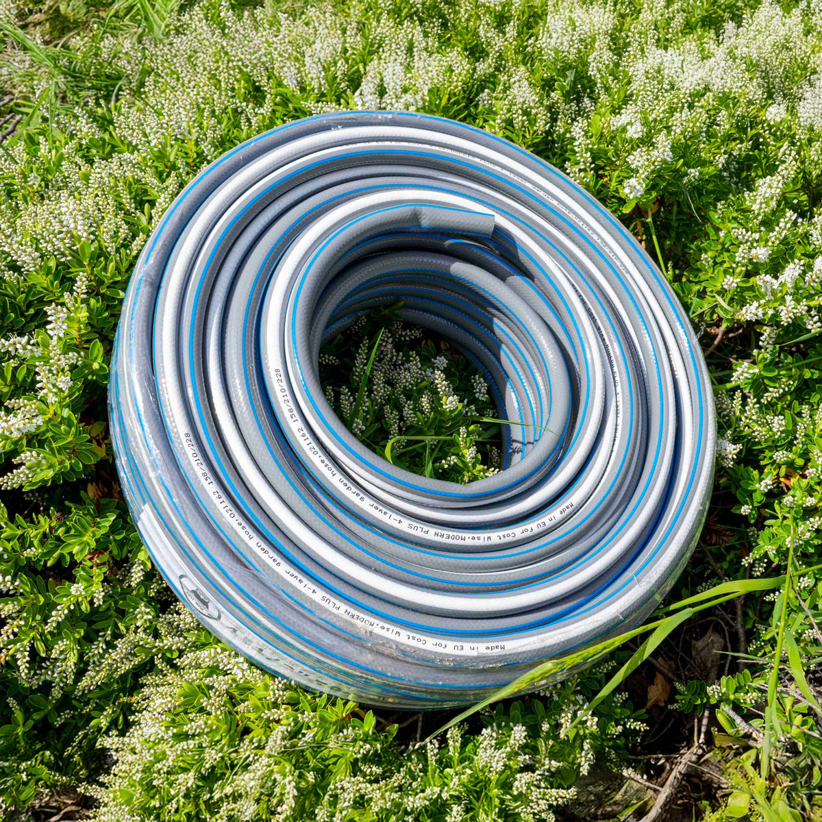 Grey ½″ Garden Hose Set with Two Black/Orange Connectors