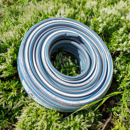 Grey ½″ Garden Hose Set with Two Black/Orange Connectors