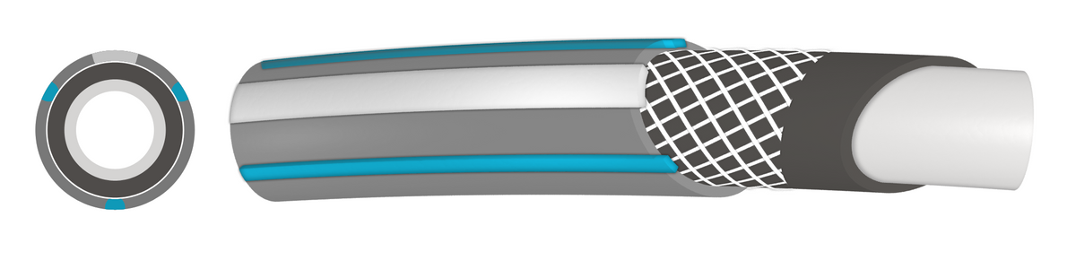 Modern Plus Grey 4-Layer Garden Hose Set – ½″, Two Connectors