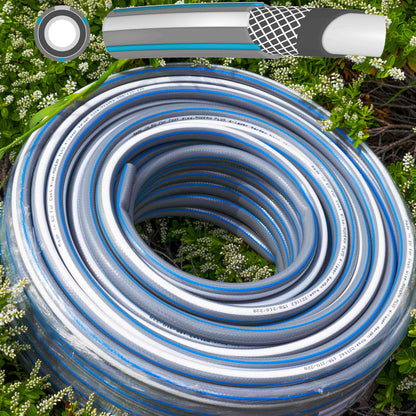 Grey ½″ Garden Hose Set with Two Black/Orange Connectors