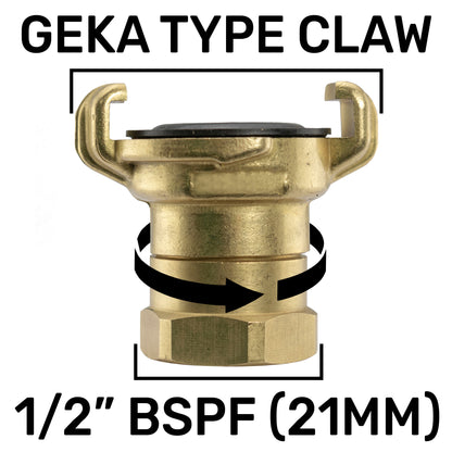 Geka Type Claw Fitting - 1/2" BSPF Swivel