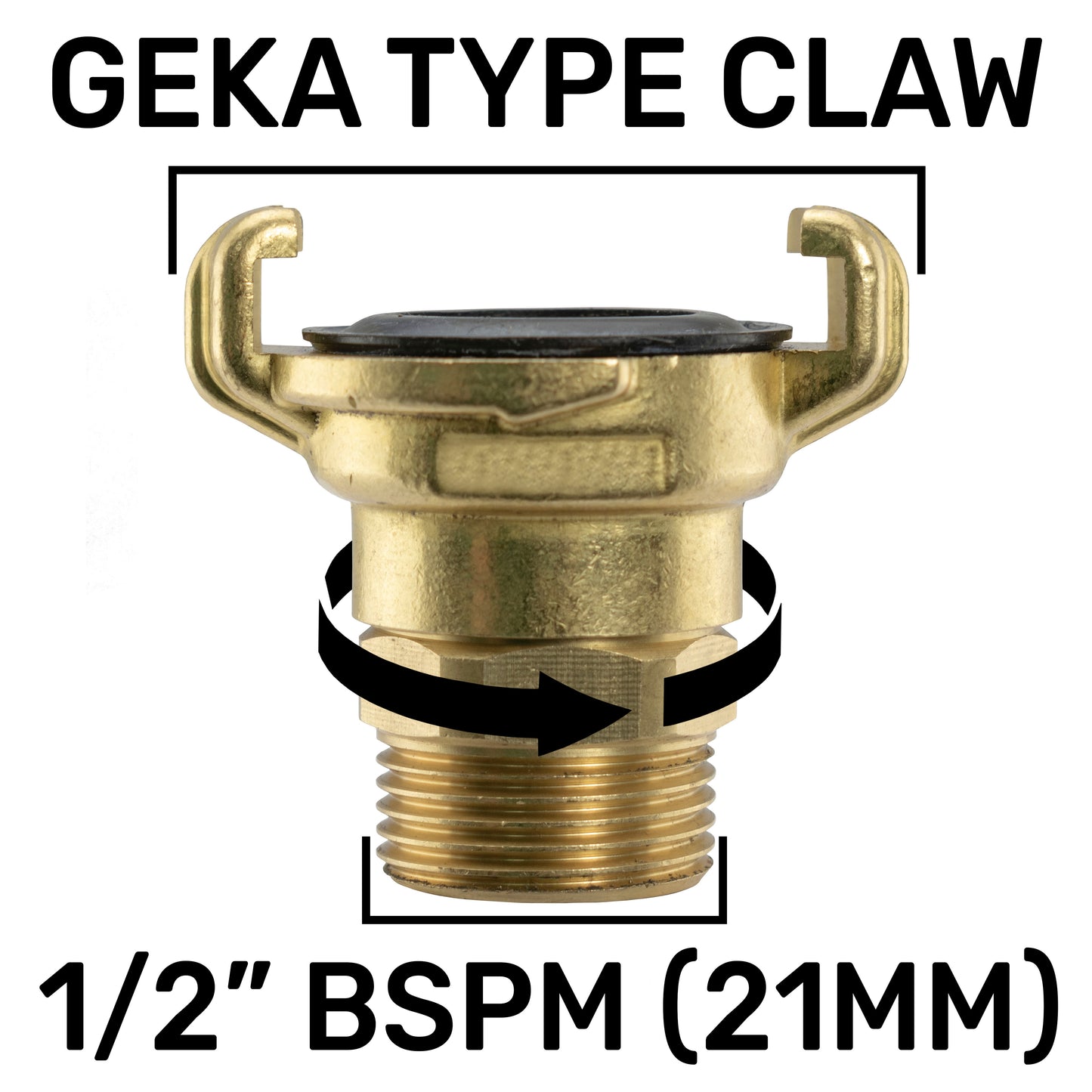 Geka Type Claw Fitting - 1/2" BSPM Swivel