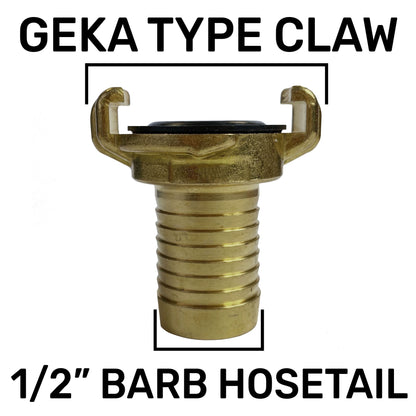 Yellow ½″ Garden Hose Kit with Two Geka-Type Claw Fittings