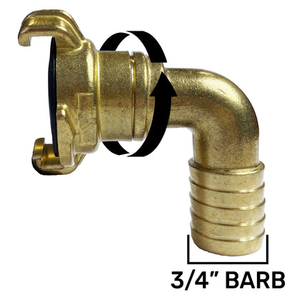 IBC S60X6 Cap & Brass Claw Fittings – 19mm Swivel Elbow