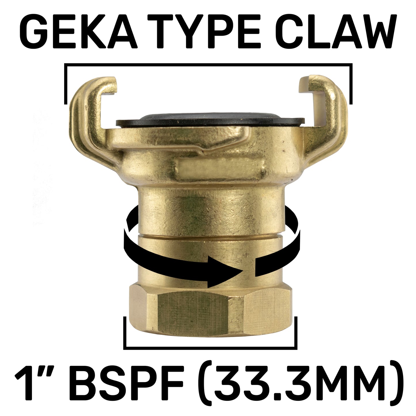 Geka Type Claw Fitting - 1" BSPF Swivel