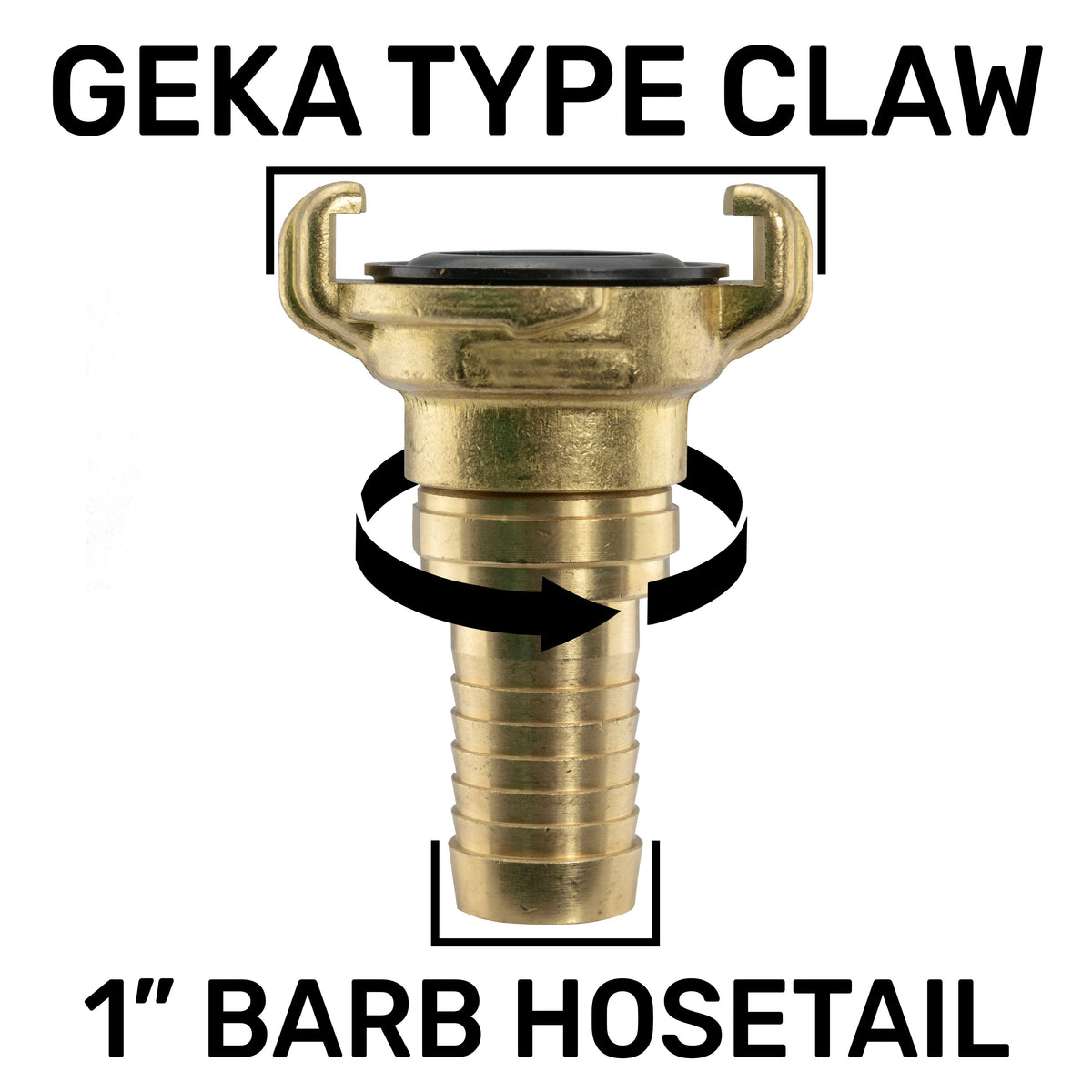IBC S60X6 Cap & Brass Claw Fittings – 25mm Swivel Straight