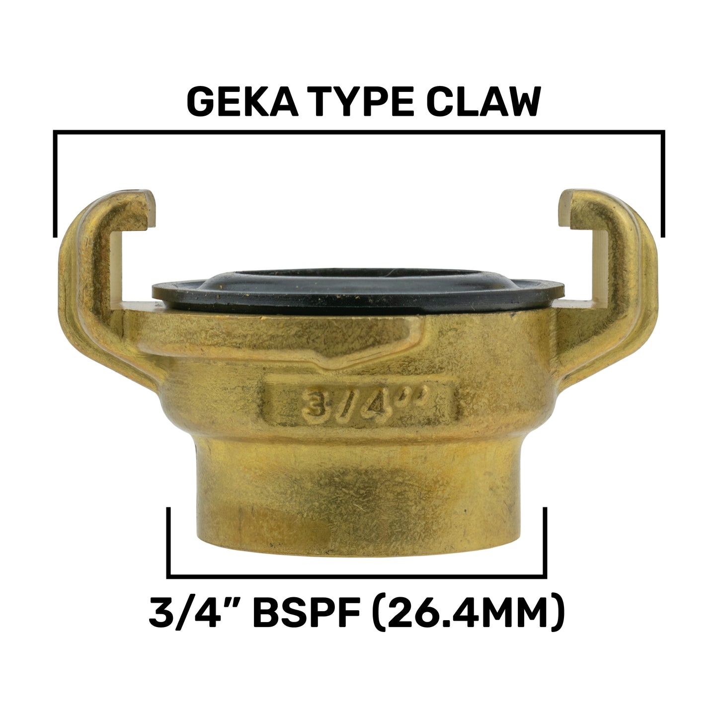 Three Way Tap Splitter Brass 3/4" BSP With Geka Type Claw Outlets