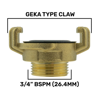 Hose Connector Blue with In-Line Valve and Geka Type Connector