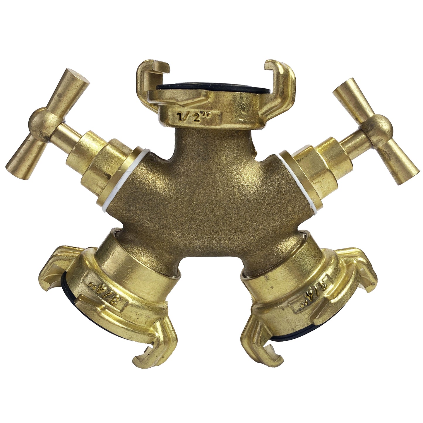 Geka Type Claw Fitting - 3 Way Connector with Bib Taps