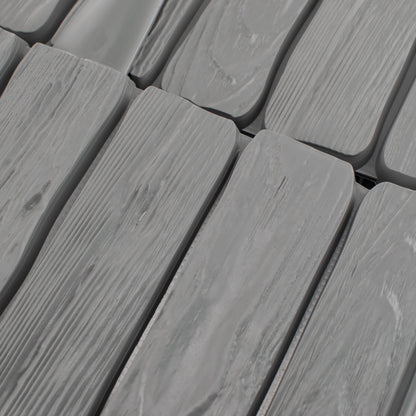 Lawn Edging, 2.32 Metres Plastic Palisade Wood Effect (Grey)