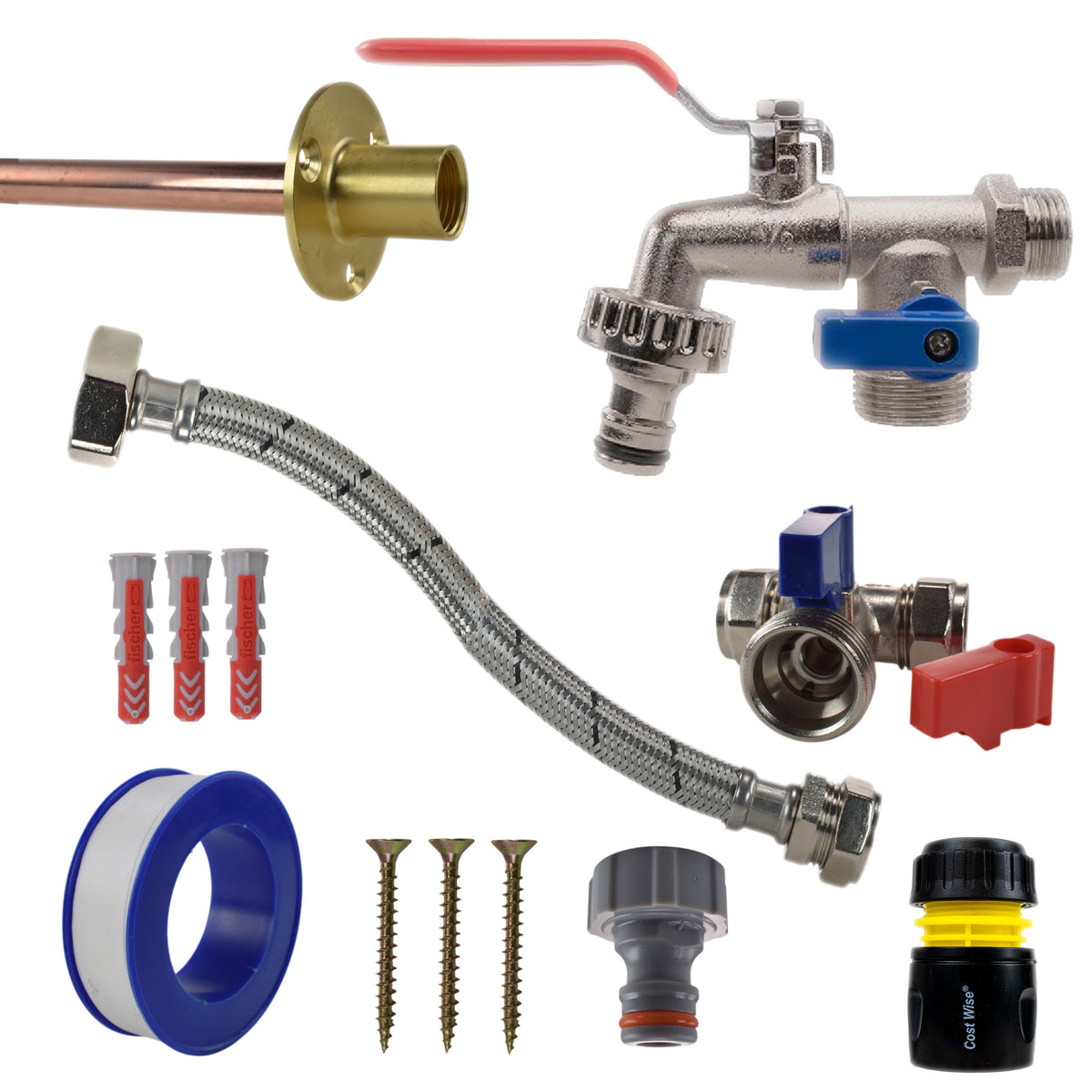 Double-Lever Garden Tap Kit – Compression Tee