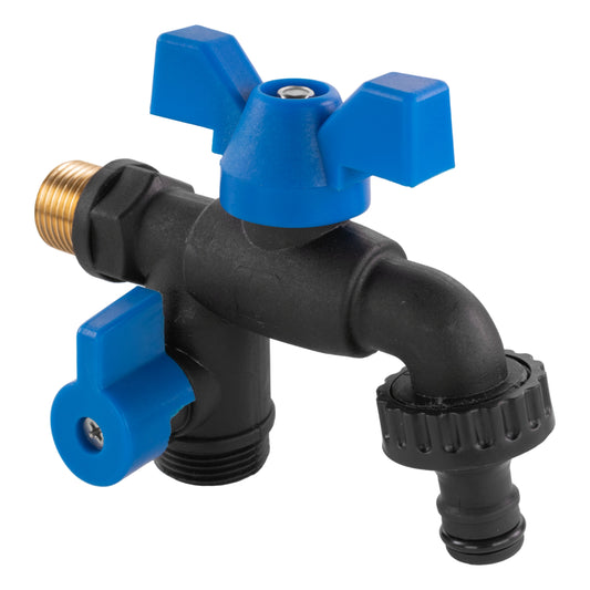 Garden Bib Double Tap 1/2" BSPM (Black/Blue)